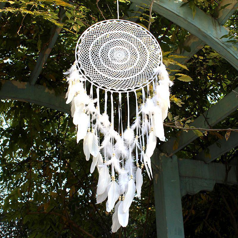 Handmade Indian Dream Catcher Feather Wind Chime - Creative Wall Hanging for Bedroom or Homestay Decoration