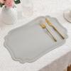 4 Piece Retro Irregular Tableware Pad Waterproof Washable Table Mat PU Leather Scratch Resistant Heat Insulated Mat