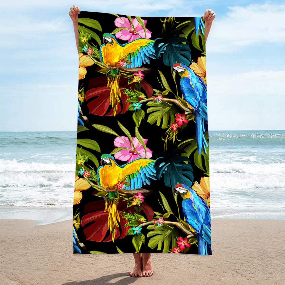 Customizable Large Microfiber Surfing and Beach Towel - Absorbent and Quick-Dry for Adults