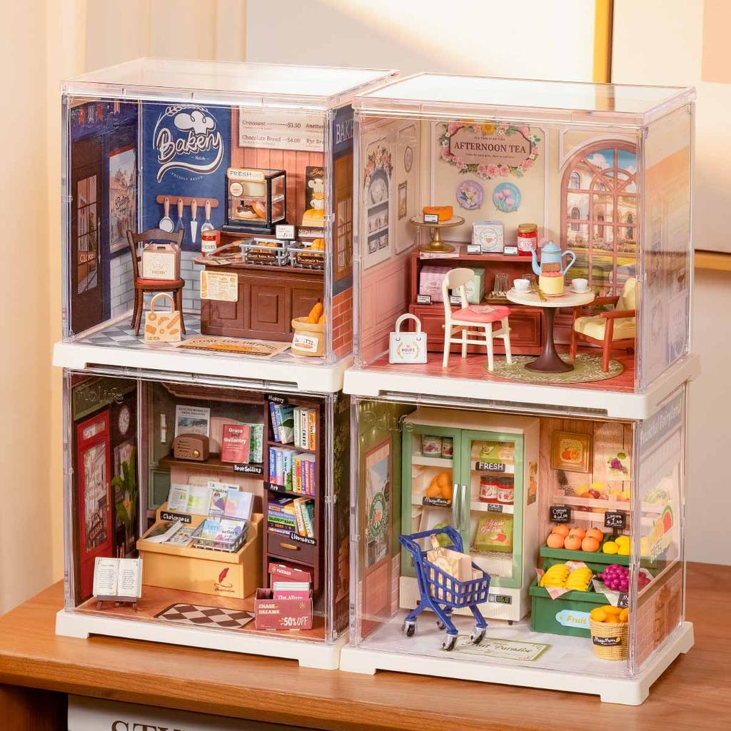ROBOTIME Rolife 3D Puzzle Honigtee-Lounge DIY Miniatur-Laden-Bausatz (DWS02B) | Mini Super Creator Teeladen