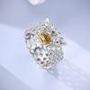 Bee Yellow Zircon Beehive Ring Authentic Original Copper Metal Women Rings High Quality Fine Jewelry Trend Luxury Designer High Quality Accessories