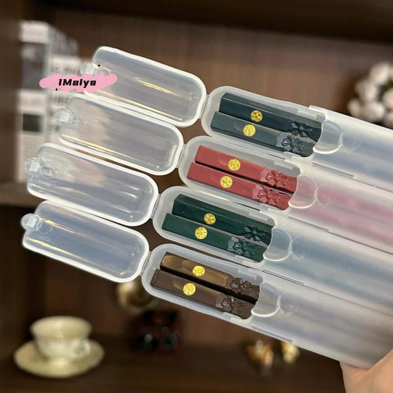M-Portable Japanese Chinese Chopsticks Sushi Non-slip Sticks Reusable Korean Chopsticks Set Healthy Alloy Tableware Set
