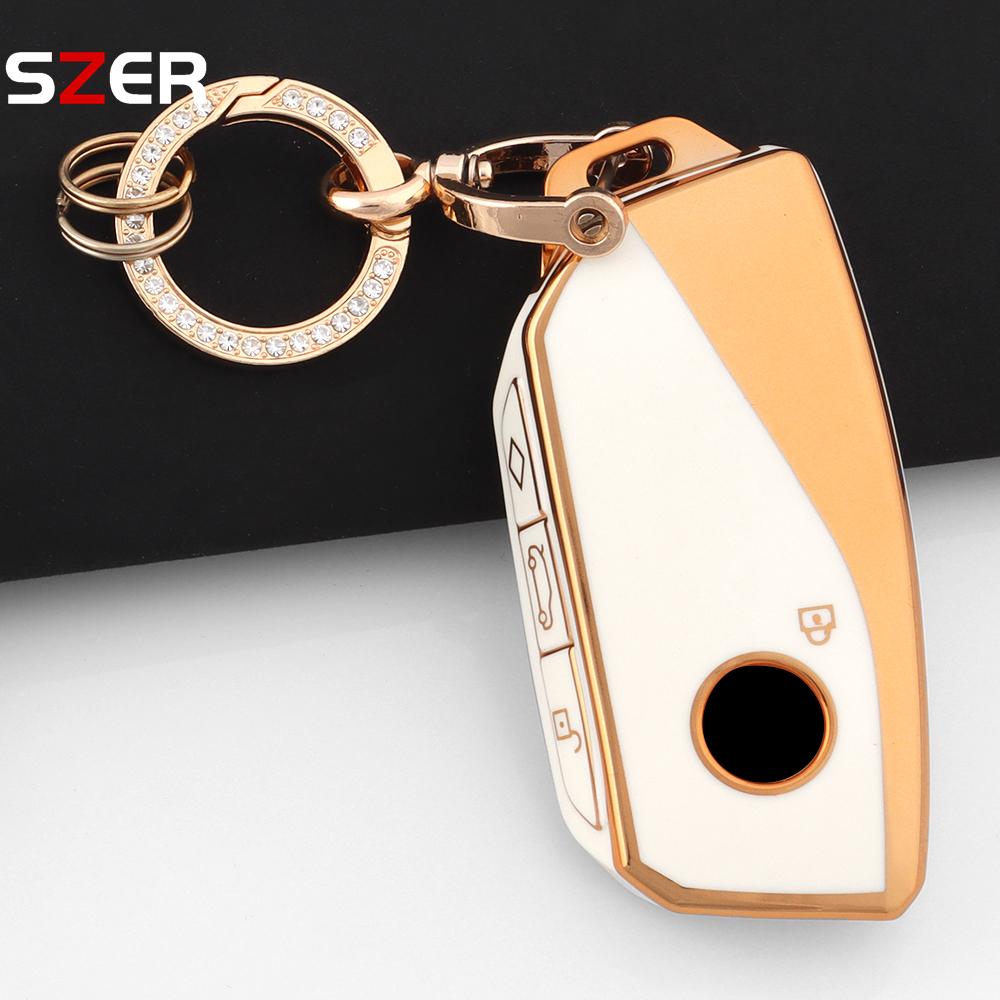 Fashion Tpu Car Key Case Cover Protected Keychain Fob For Bmw I7 X7 G07 Lci Ix I20 X1 X3 X5 U11 5 7 Series G70 G09 Xm U06 G81 M3
