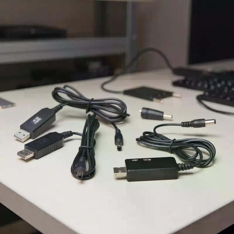 1 Set DC 5V To 12V USB Cable Boost Converter Step-up Cord For Wifi Router Modem Fan 5.5*2.1mm WiFi To Powerbank Cable Connector