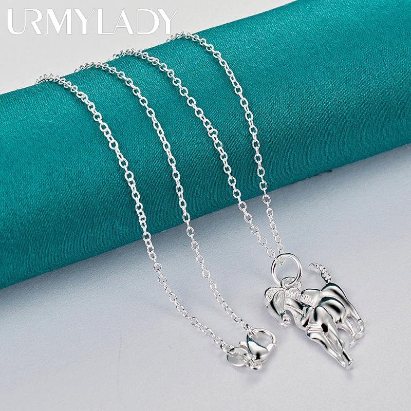 URMYLADY 925 Sterling Silver Smooth Horse Pendant Necklace For Women Wedding Party Fashion Jewelry