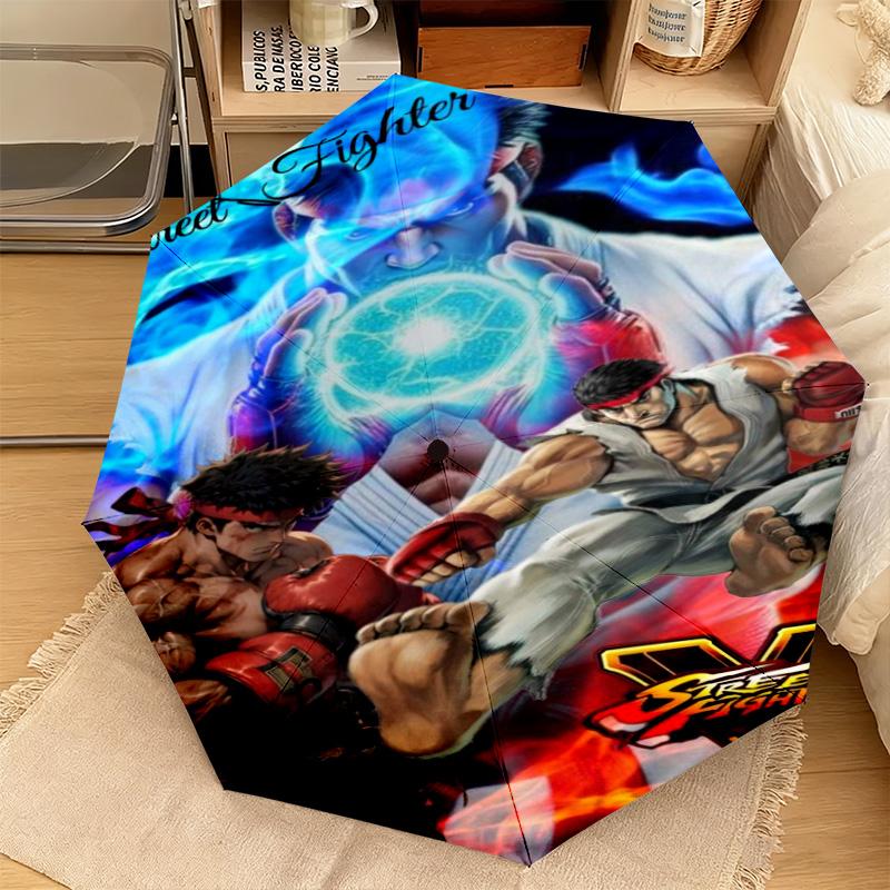 Street Fighter Ii Characters Automatic Umbrella - Suitable Travel Portable Umbrella Outdoor sun shading umbrella Suitable For All Seasons