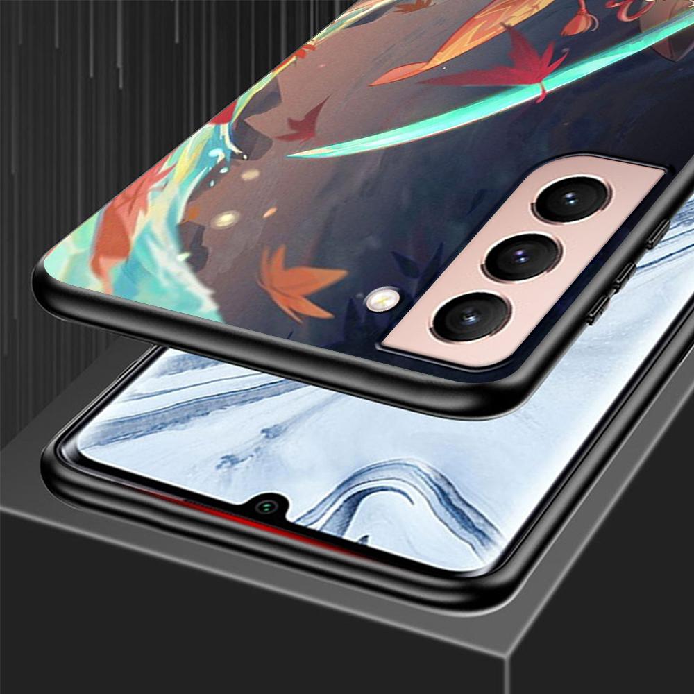 Genshin Impact Game Case for Samsung Galaxy S22 Ultra Phone Cover S21 S20 FE S10 5G S9 S8 Plus S10e S7 Edge Black Soft Silicone