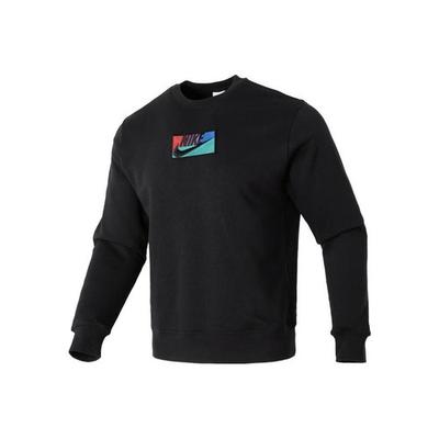Letter Crewneck Casual Long-Sleeve Sweatshirt for Men Black
