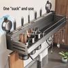 Wall-Mounted Kitchen Organizer: Suction Cup Utensil Holder for Chopsticks, Knives, Spatulas, Spoons, and Condiments
