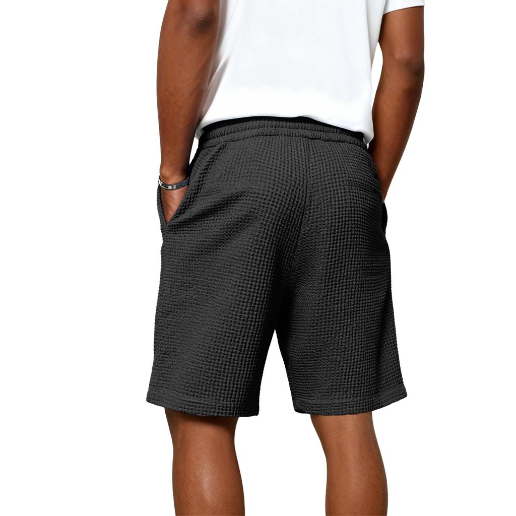 Shorts Casuais Masculinos com Cordão de Tecido