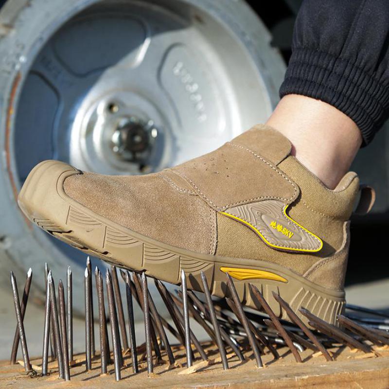 Fashion Men's Work Safety Boots Anti Scald Welder Shoes Steel Toe Boots Welding Safety Shoes Men Protective Boots Male Industrial Shoes