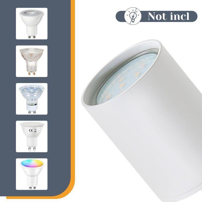 Ceiling Light - NETTLIFE - GU10 5x - White - Metal - 350° Adjustable