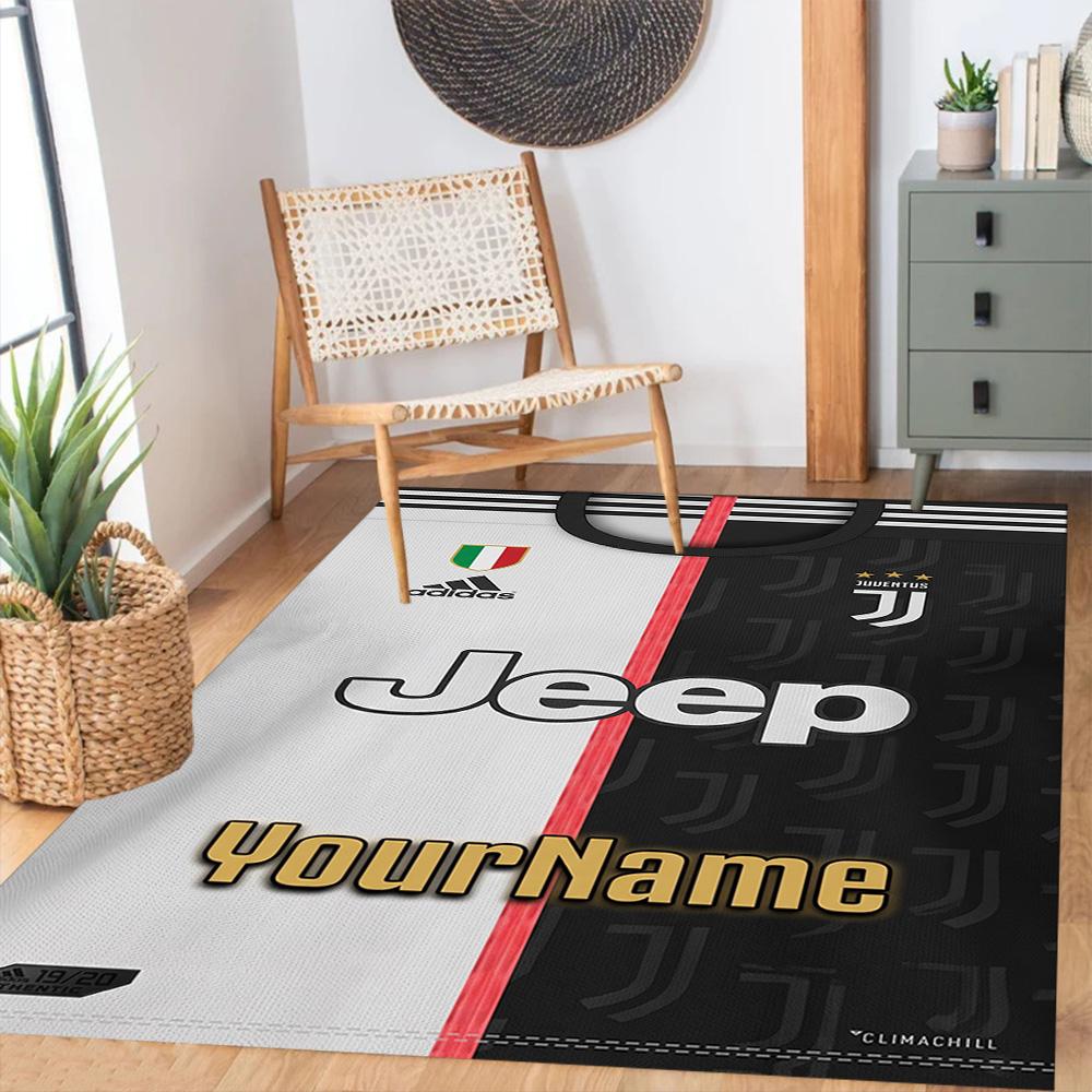 Juventus Customize Your Name Area Rug Suitable for Study Room Playrooms Bedrooms Hallway Antislip Carpet Decorate Offices Wedding Party Gift