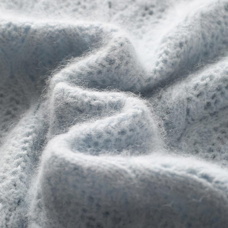 Maglione in cashmere da donna Qinghe cashmere 30% cashmere 30% visone 30% lana 10% nylon Maglione in cashmere spesso da donna autunno e inverno morbido e caldo