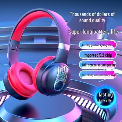 KE-12 Bluetooth Headband Headphones with LED Lighting, HIFI Super Bass, and Long Battery Life