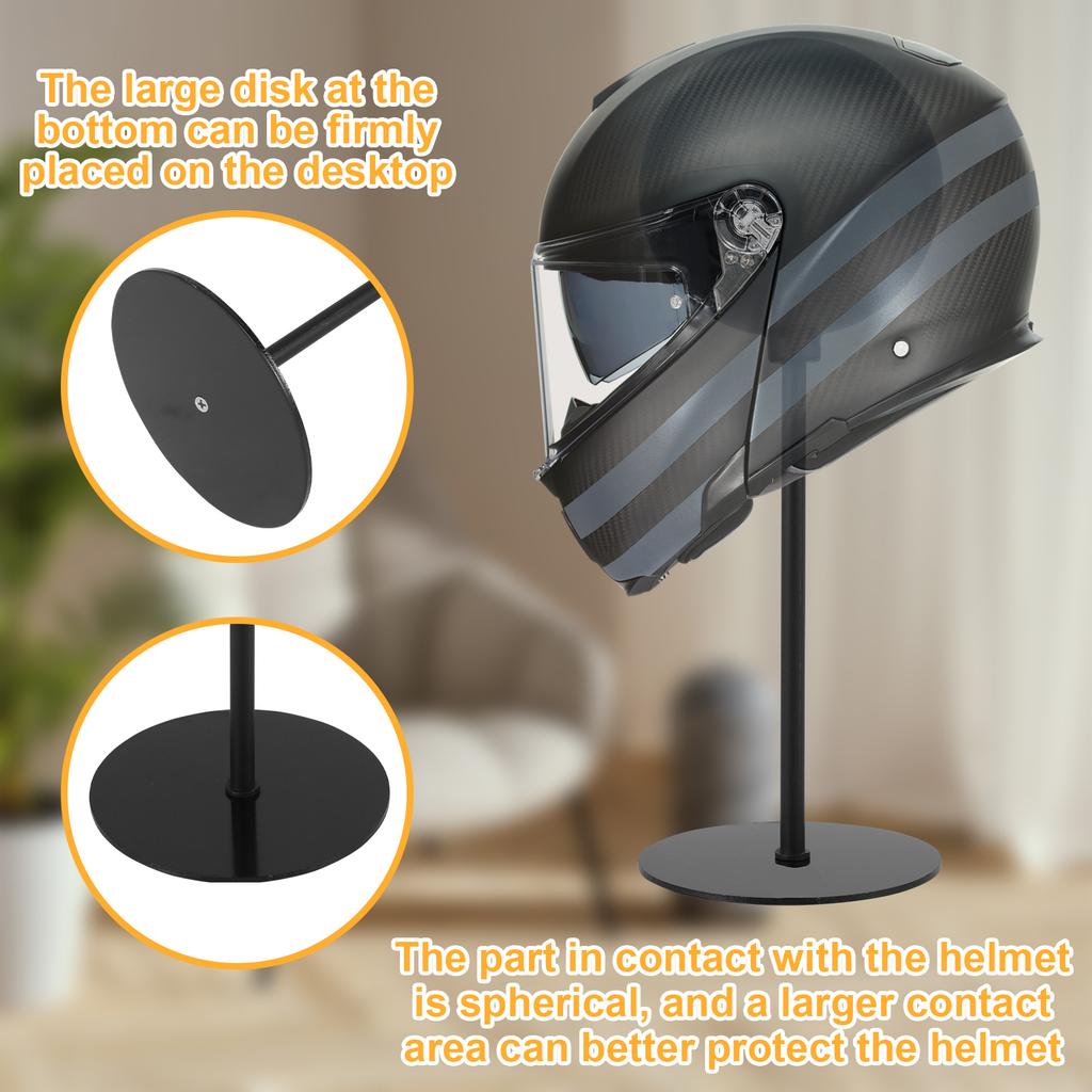 Vertical Motorcycle Helmet Rack Floor-Standing Helmet Stand and Wall Mounted 180° Rotating Helmet Display Holder Hat Stand