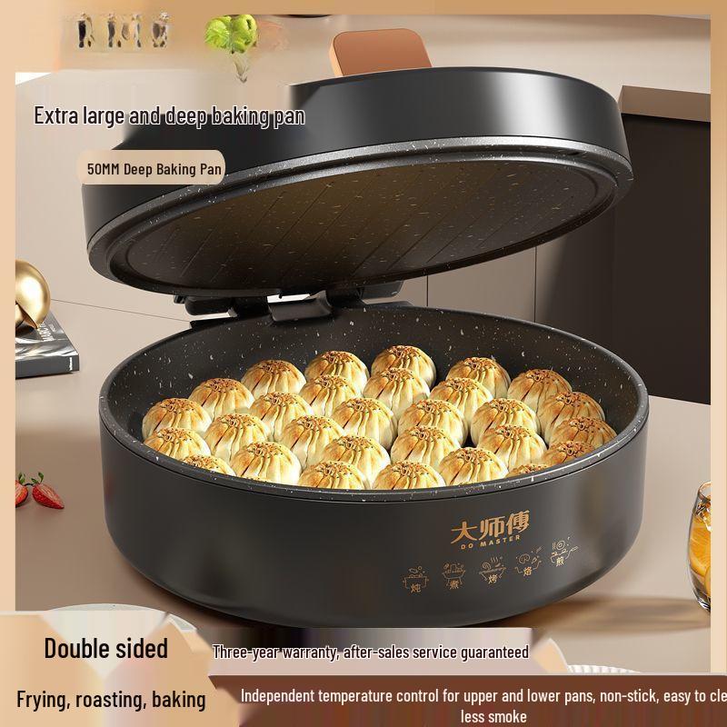 Multifunctional Electric Griddle & Hot Pot: Non-stick, Double-Sided Pancake Maker & Grill 