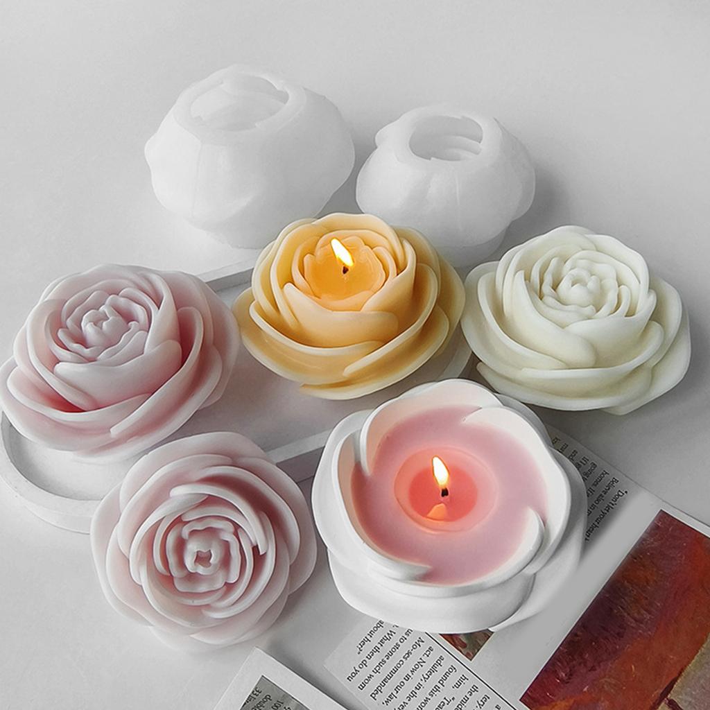 Multipurpose Peony Flower Candle Silicone Mold Small Size Craft Supplies for Stylish Candle Making and Decoration