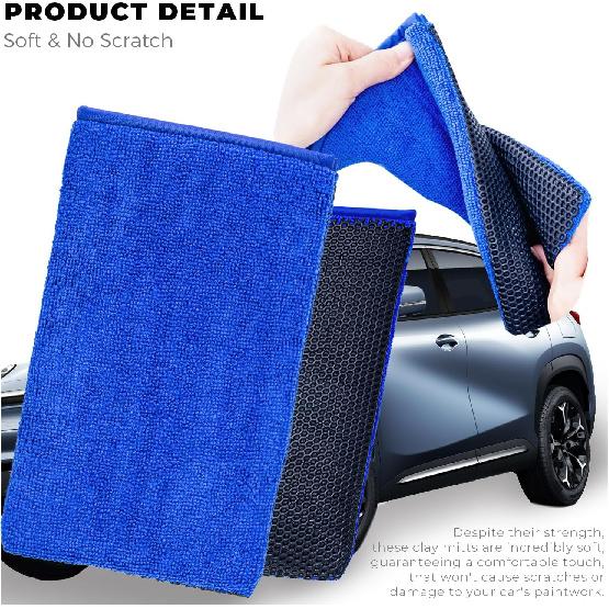 2 Pack Clay Mitt, Microfiber Clay Bar for Car Detailing, Reusable Clay Bar Glove Clay Towel, Scratch-Free Safe Clay Eraser Mitt for Cars Paint