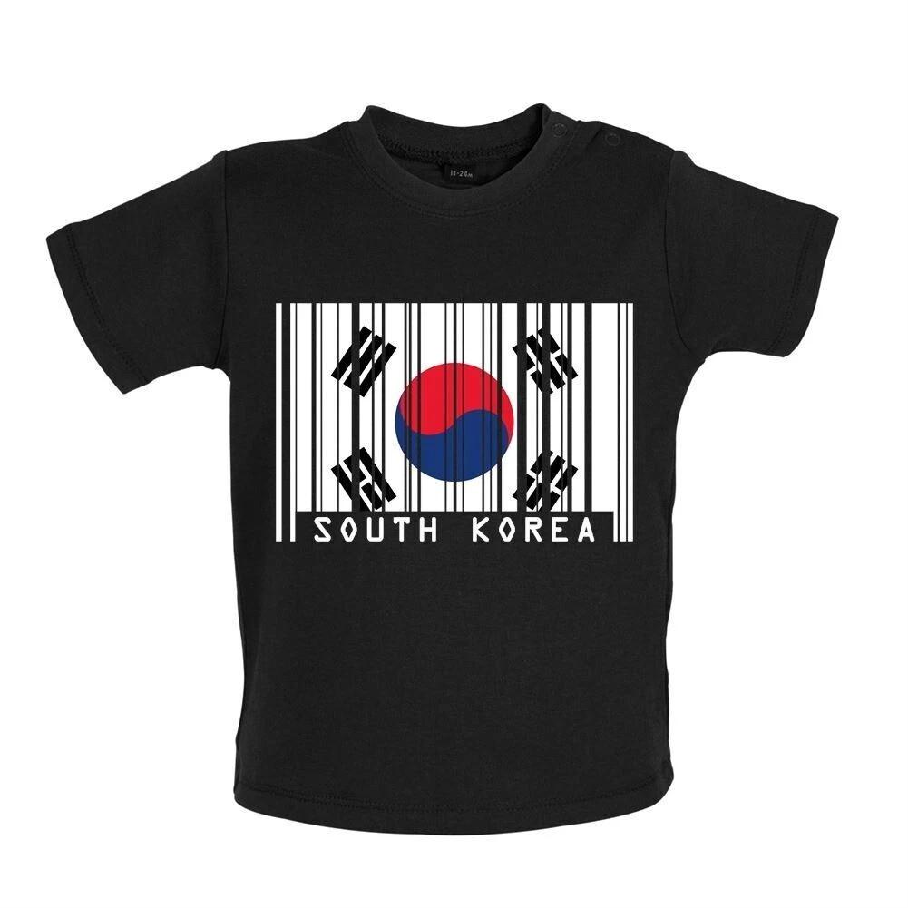 

South Korea Barcode Flag -Baby Kids Boys Girls Unisex T-Shirt / Romper Tees Top- Korean Country Love Live 100