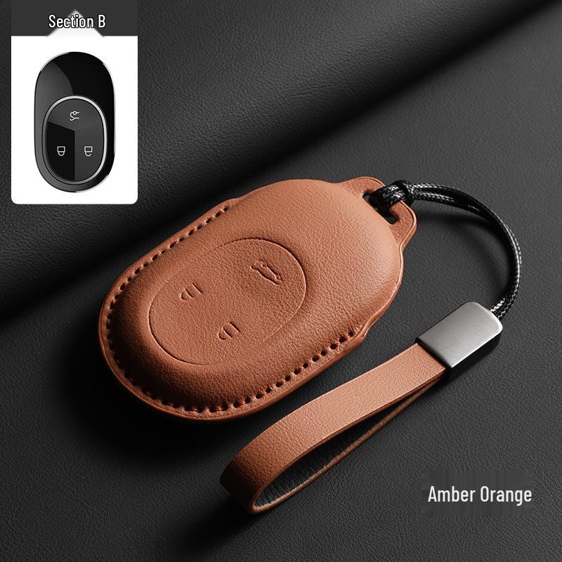 NIO ES6/EC6/ET5/ES8/ET7/ES7/EC7 Brown Key Cover and Buckle (2023 Model)