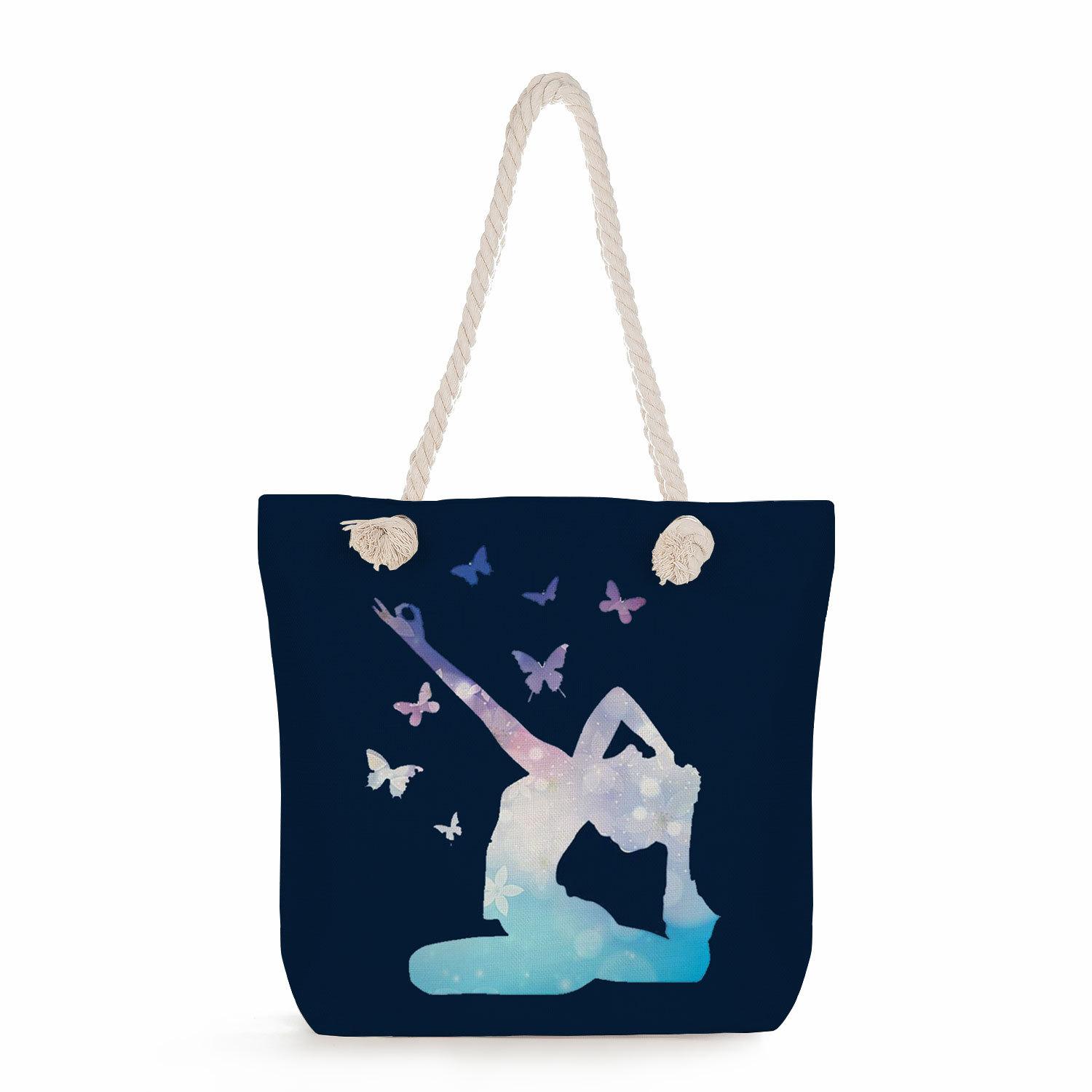 

Gymnastics print thick rope single-shoulder beach bag 7248 KTB