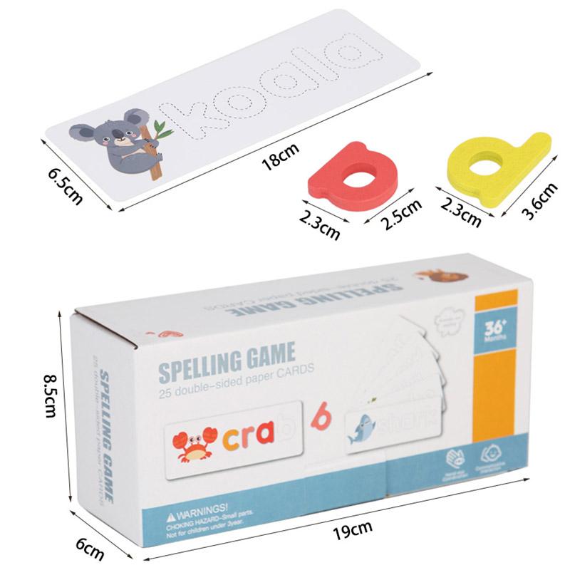 Children Wooden Spelling Game Letter Cognition Word Spelling Matching Card  Animal Letters Education Learning Educational Toys