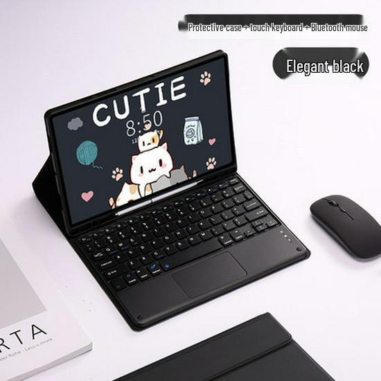 IPad 10 Schutzhülle mit Stifthalter & Bluetooth-Touch-Tastatur, Maus für Pro 11 / Air 11/6, Bunte Hintergrundbeleuchtung