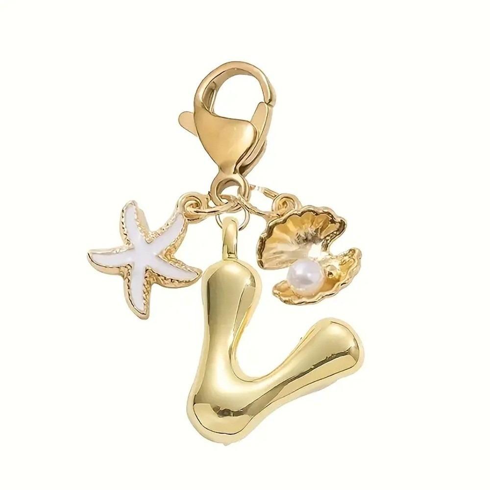 Golden 26 Letters Keychain Retro Backpack Pendant Unisex Bag Charm Friends