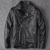 First Layer Pure Cowhide Motorcycle Leather Jacket Genuine Leather Leather Jacket Men's Lapel Motorcycle Suit Slim
