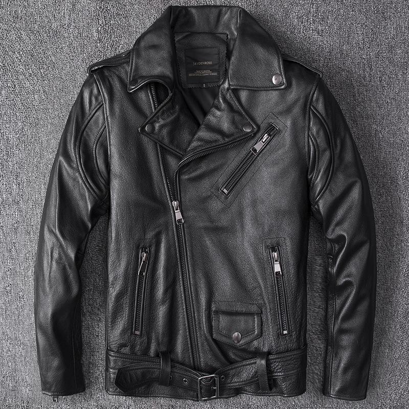 

Куртка мотоциклетная из чистой коровьей кожи первого слоя, кожаная куртка из натуральной кожи, мужской мотоциклетный костюм с лацканами, приталенный XXXXL чёрный