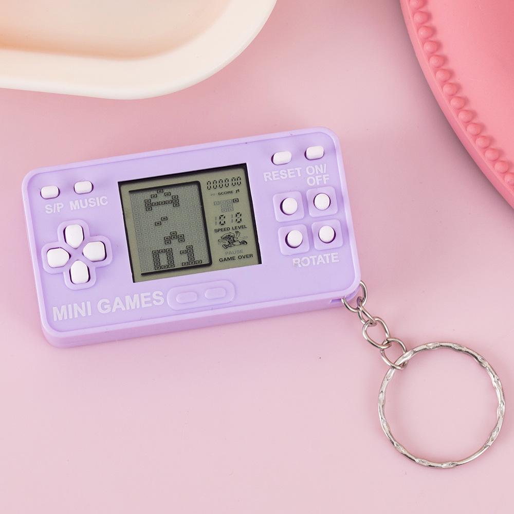 Mini Transparent Tetris Game Keychain - Classic Nostalgic Toy for Students
