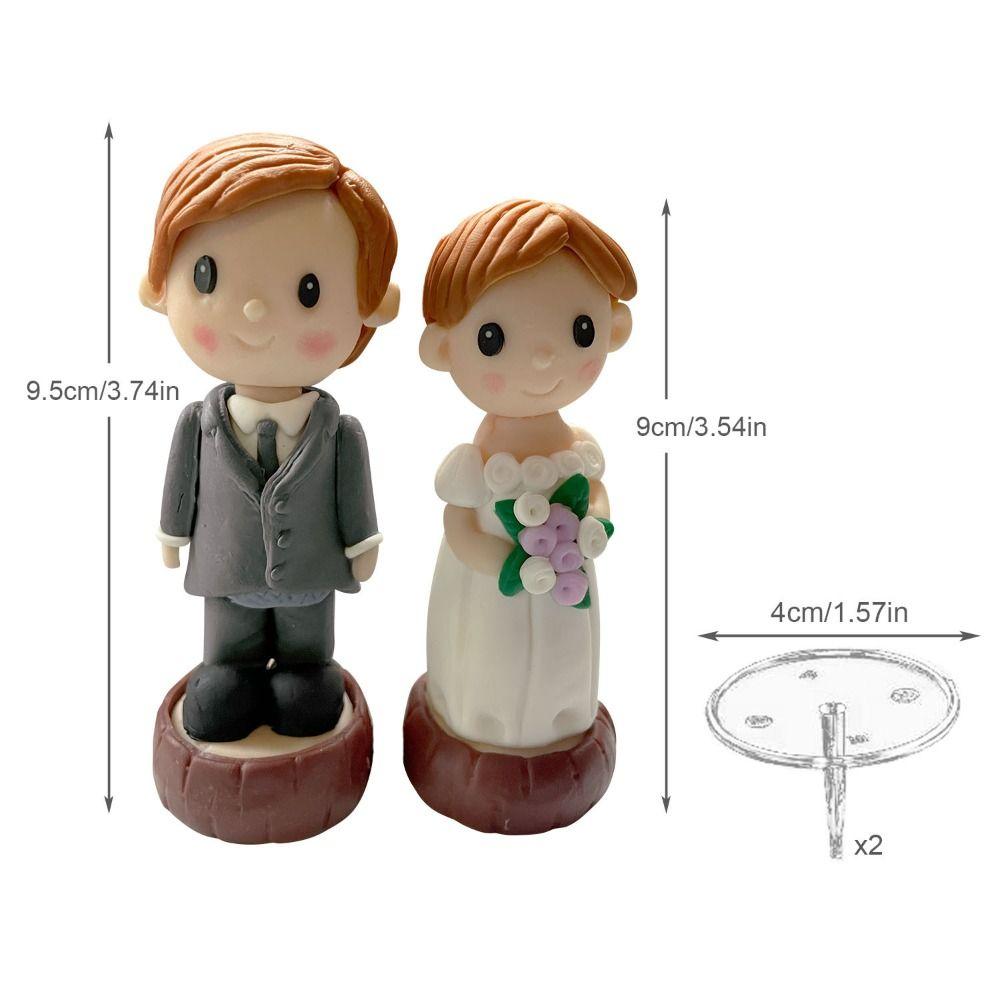 Creative Couple Wedding Cake Topper Elegant Cake Toppers Dolls Bride & Groom Figurines Marry