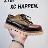 Leather Shoes Men's Shoes New Low-top Leather Shoes Versatile British Round Head Casual Shoes Retro American Tooling Shoes 20249-A