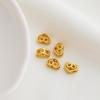 Gold-Plated Heart Spacer Beads for DIY Jewelry – Brushed Finish, Hollow Design, Vertical Hole