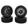 4PCS 1 10 RC Rally Car Tires Replacement for Tamiya TT01 Xv02 Sturdy Plastic 70mm RC Car Maze Tire Wheel Rim Black