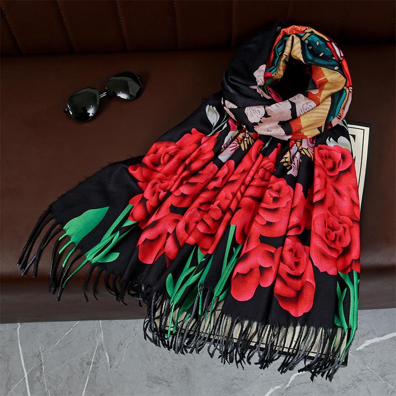 70*175Cm Fashion Virgin Mary Print Women Winter Warm Scarf Hijabs Shawl Christian Pashmina Lady Wraps Bufanda Foulard