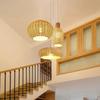 JOYINLED Modern Rattan Chandelier, Southeast Asian Style Hand Woven Bamboo Pendant Light Kitchen Island Dining Room Living Room
