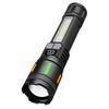 Strong Light Flashlight Power Display Handheld LED Flashlight with Side Light Super Bright Flashlight 1200mAh for Camping Hiking