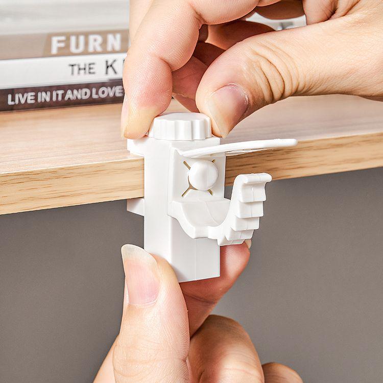 No-Drill Adjustable Curtain Rod and Towel Holder Clips