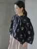 Damen Druck Blumen Stehkragen Hemden Chinesischer Stil Baumwolle Herbst Blusen Neunarm Knopf Damenhemden