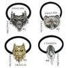 Vintage Elastic Hair Bands Metal Animal Charm Elastic Hair Bands Elegant Ponytail Holders Hair Adornment