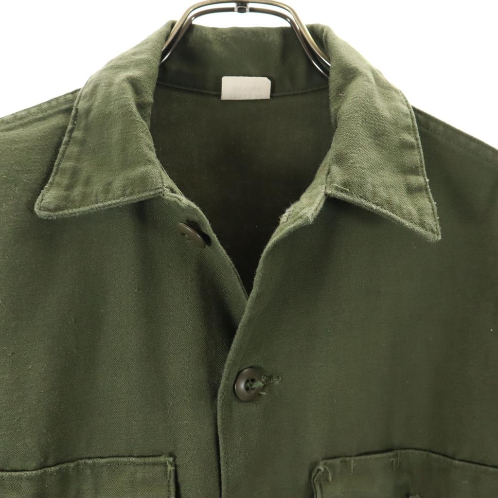 US ARMY 70s Vintage Long Sleeve Utility Military Shirt 14 1/2 33 Khaki Men's Used