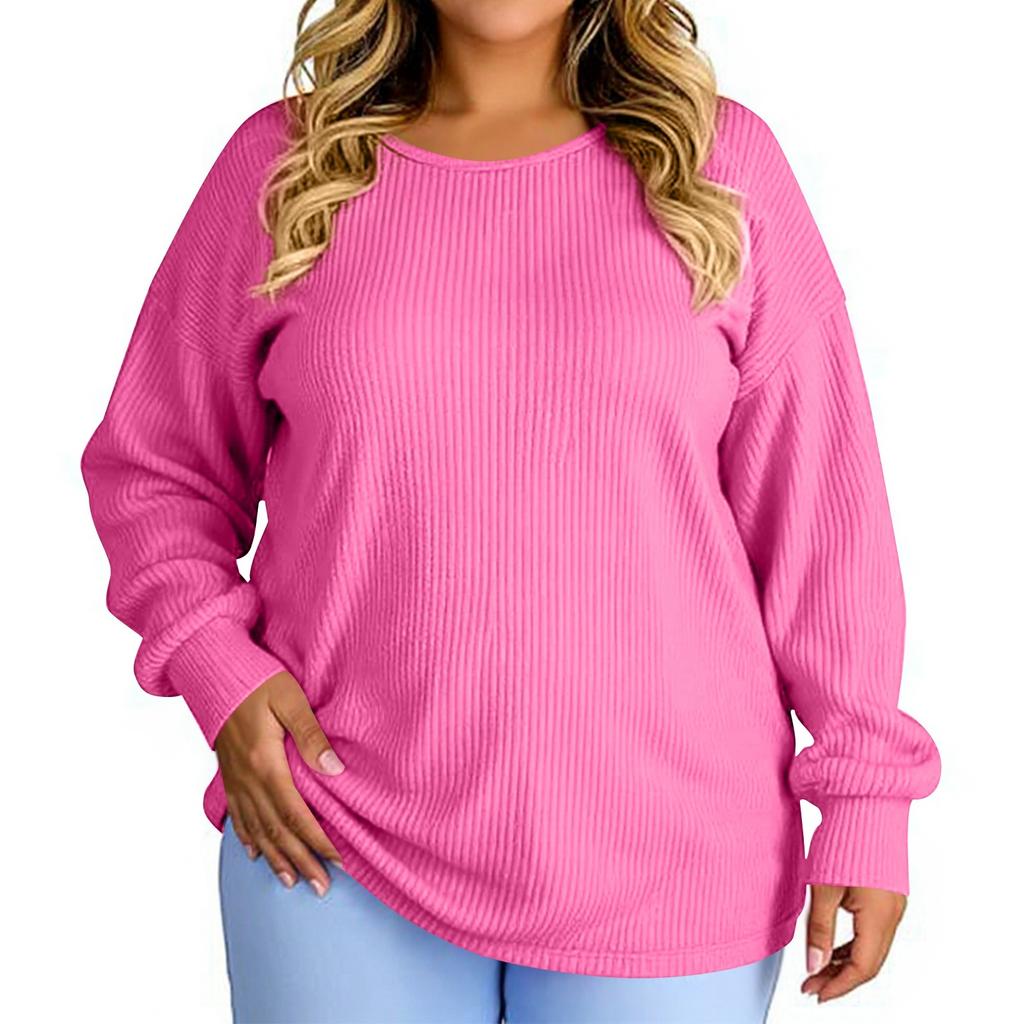 Women's Fashion Casual Solid Color Oversized  Long Sleeve Loose Fit Top