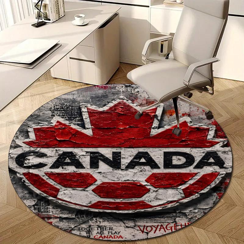 Personalized Canada National Soccer Round Chair Office Rug - Perfect for Mat, Office Chair & More - Ideal Gift for Birthdays and Holidays