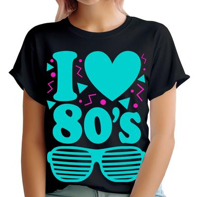 Ich liebe die 80er Kostümkugel Junggesellinnenabschied Neon Festival Damen T-Shirts2#TA-193