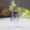Perfume Vial Pendant Necklace Transparent Aroma Essential Oil Diffuser Pendant Refillable Spherical Perfume Bottle Necklace for Women Unique Jewelry