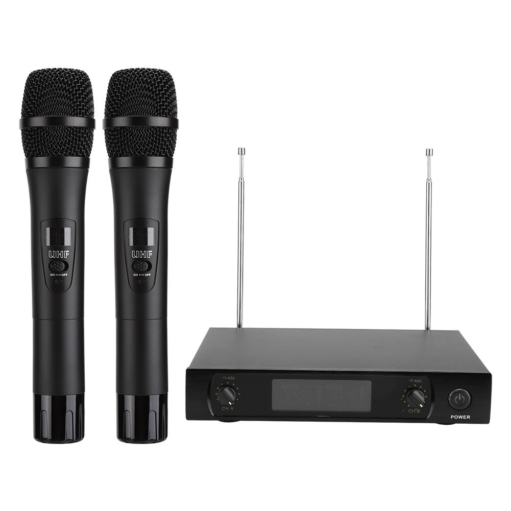 

Портативный беспроводной микрофон UHF Handheld Dual для караоке, свадеб, публичных выступлений, вилка США US Plug