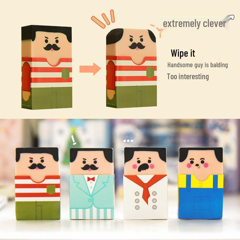 Bald Head Cute & Creative Eraser - Funny Quirky Student Stationery Gift