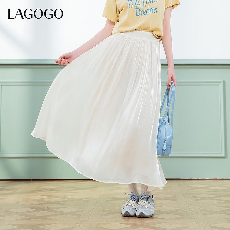 LAGOGO Flowy Shimmer Pleated Dress M
